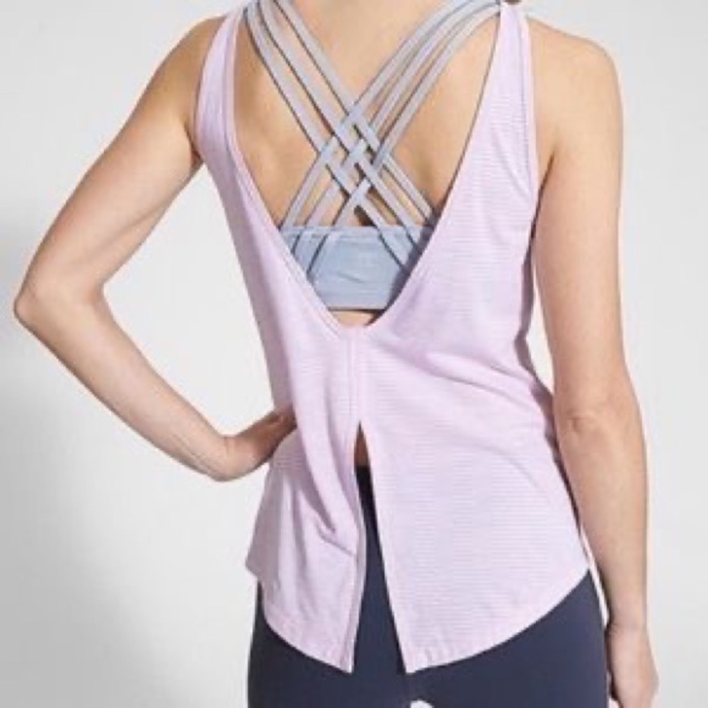 Athleta Fully Focused Support Tank Top Lilac and Gray Size XS
